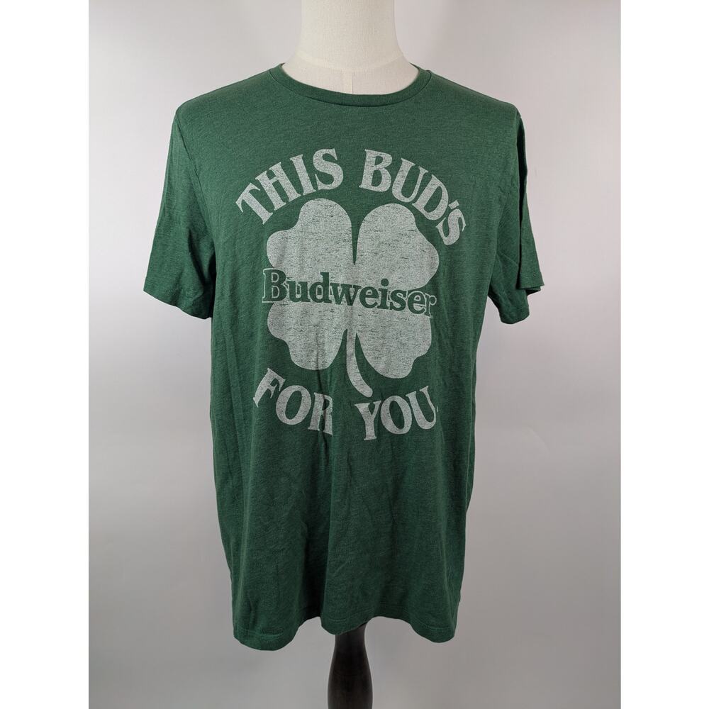 Old Navy Men's XL Shirt Budweiser Shamrock St. Patricks Graphic Tee Buds For You